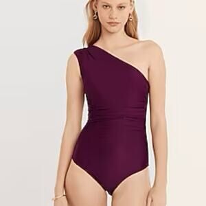 J. Crew Iris Ruched one-shoulder one-piece swimsuit